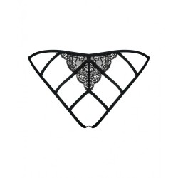 Höschen Obsessive Miamor crotchless panties L/XL Schwarz Spitze