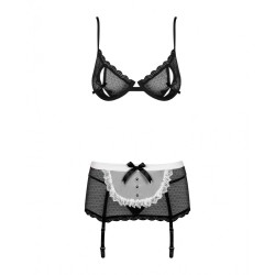 Spitzenunterwäsche-Set Obsessive Maidme S/M Schwarz