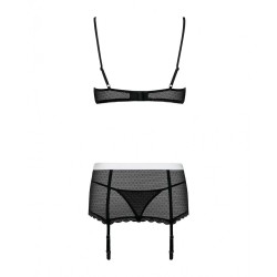 Spitzenunterwäsche-Set Obsessive Maidme S/M Schwarz