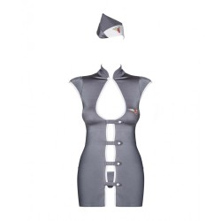 Stewardess-Kostüm Grau S/M Obsessive Stewardess Grau