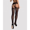 Strümpfe mit Strumpfband Obsessive Garter Stockings Schwarz S/M/L