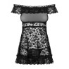 Babydoll Obsessive Flores Schwarz S/M