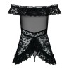 Babydoll Obsessive Flores Schwarz S/M