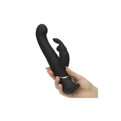 Doppelter Hasenohren Pleasures Vibrator Happy Rabbit Schwarz