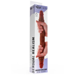 GET REAL - DOPPELENDES SILIKON-DILDO KARAMELL 40 CM