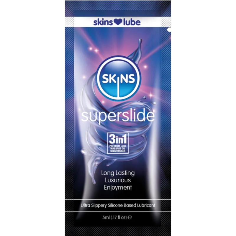 SKINS – SUPERSLIDE Silikonbasiertes Gleitmittel, Einzeldosis 5 ml
