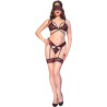 CHILIROSE - CR 4880 DREITEILIGES SET SCHWARZ & ROT XL