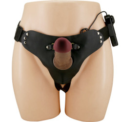 PRETTY LOVE - STARKS HARNESS SLIP MULTI-SPEED VIBRATION DILDO 17,5 CM HELLBRAUN