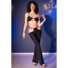 CHILIROSE - CR 4851 SCHWARZES TOP UND LEGGINGS-SET MIT GOLDENEN ACCESSOIRES M