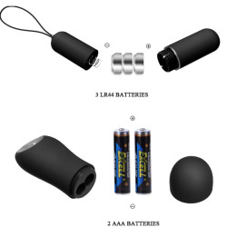 BAILE - Stringtanga mit Vibrationskugel und Fernbedienung, Schwarz