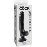 KING COCK - VIBRIERENDER DILDO MIT HODEN 23 CM SCHWARZ