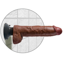 KING COCK - VIBRATORDILDO MIT HODEN 25.5 CM BRAUNE FARBE