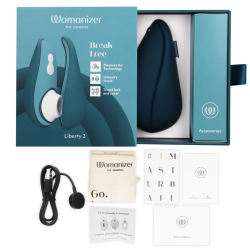 WOMANIZER - LIBERTY 2 KLITORISSTIMULATOR & SAUGROHR BLAU