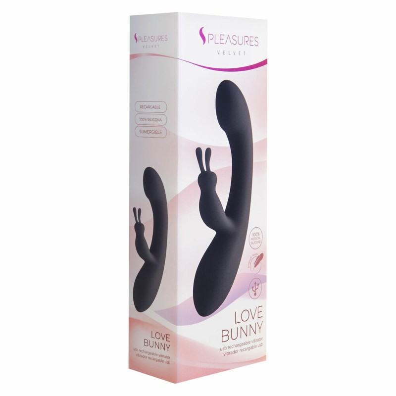 Rabbit Vibrator S Pleasures Schwarz Rosa (18,7 x 3,5 cm)