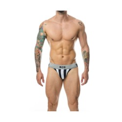 Tanga Mob Eroticwear Weiß Schwarz L