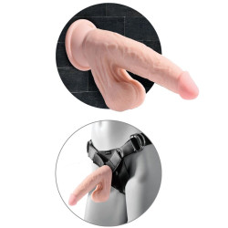 KING COCK - PLUS 3D DILDO SWINGING BALLS 24.5 CM HELLE HAUT