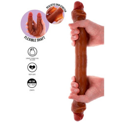 GET REAL - DOPPELENDES SILIKON-DILDO KARAMELL 46 CM