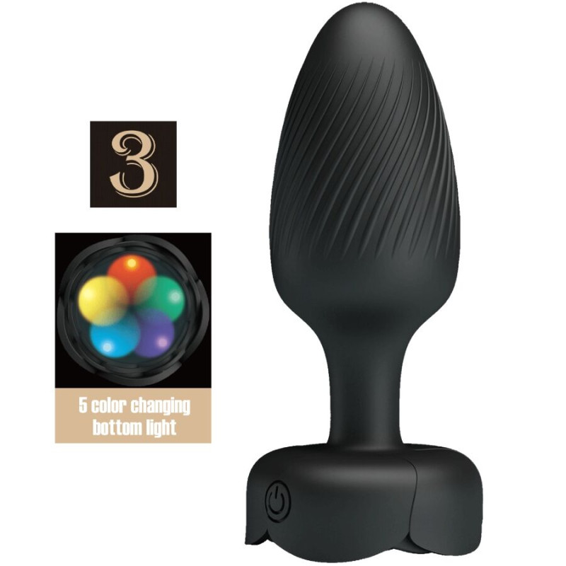 PRETTY LOVE - OSBORN ANAL PLUG MIT LED LICHT SCHWARZ 9,8 CM