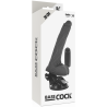 BASECOCK - REALISTISCHER VIBRATOR MIT FERNBEDIENUNG SCHWARZ MIT HODEN 20 CM -O- 4 CM