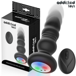 ADDICTED TOYS – ROTIERENDER VIBRIERENDER ANALPLUG MIT LED-LICHT UND FERNBEDIENUNG