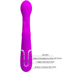 PRETTY LOVE - DEJON RABBIT VIBRATOR 3 IN 1 MULTIFUNKTIONSVIOLETT