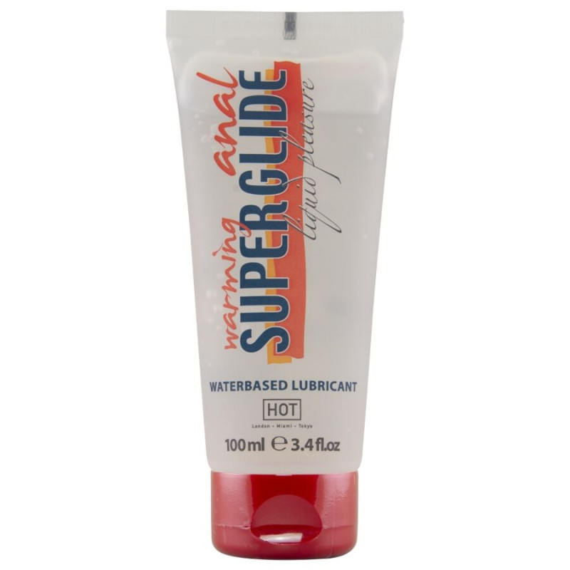 HOT - ANAL SUPERGLIDE WÄRMENDES FLÜSSIGES GENUSSGLEICHEN AUF WASSERBASIS 100 ML