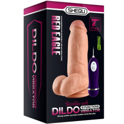 SHEQU - RED EAGLE VIBRATORDILDO MIT FERNBEDIENUNG 17 CM