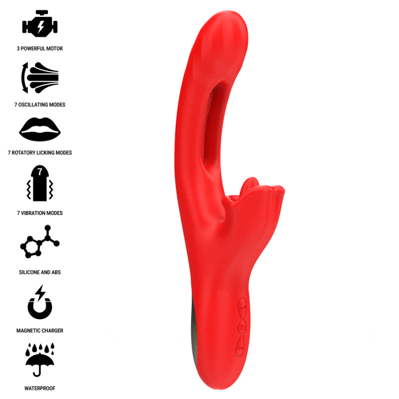 INTENSE - JESSICA MULTIFUNKTIONSVIBRATOR KLITORISSTIMULATION 24,8 CM ROT