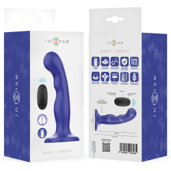 INTENSE - SHORTY VIBRATOR MIT SAUGNÄPFEN BLAU FERNBEDIENUNG