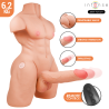 INTENSE DEEP TOUCH - MARTY-TORSO MIT ANUS UND REALISTISCHEM DILDO MIT DRUCK- UND VIBRATIONSMÖGLICHKEITEN, FERNBEDIENUNG, 6,2 KG