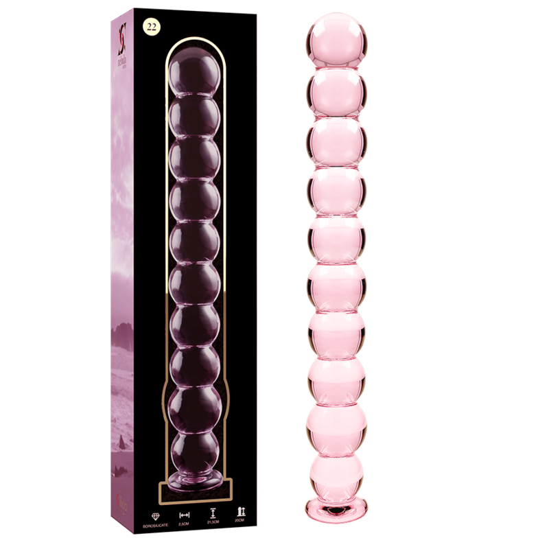 NEBULA SERIES BY IBIZA - MODELL 22 DILDO BOROSILIKATGLAS ROSA 21.5 CM -O- 2.5 CM