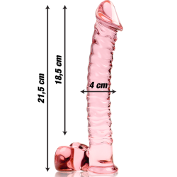 NEBULA SERIES BY IBIZA - MODELL 23 DILDO BOROSILIKATGLAS ROSA 21.5 CM -O- 4 CM