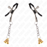 KINK - GOLDENE NIPPELKLEMMEN MIT GLOCKENANHÄNGER 6 CM