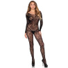 LEG AVENUE - 89366 SPITZEN-DESSOUS-BODYSTOCKING, SCHWARZ - EINHEITSGRÖSSE