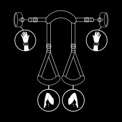 FETISH SUBMISSIVE - POSITION MIT OFFENEN BEINEN UND HANDSCHELLEN MIT NOPRENE-FUTTER