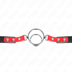 KINK - KNEBEL MIT MEHREREN O-RINGEN 4 / 4,8 CM ROT 38 X 56 CM