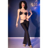 CHILIROSE - CR 4851 SCHWARZES TOP UND LEGGINGS-SET MIT GOLDENEN ACCESSOIRES L