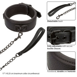 CALEXOTICS - NOCTURNAL HALSBAND & LEINE LEDER VERSTELLBAR SCHWARZ