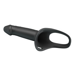 PRETTY LOVE - LANDON BLACK VIBRATING STRAP-ON