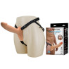PRETTY LOVE - LANDON HARNESS BRIEFS UNIVERSAL STRAP-ON HARNESS MIT HOHEM SILIKONDILDO 16,8 CM FLEISCH
