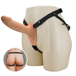 PRETTY LOVE - LANDON HARNESS BRIEFS UNIVERSAL STRAP-ON HARNESS MIT HOHEM SILIKONDILDO 16,8 CM FLEISCH
