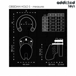 ADDICTED TOYS LOCKED - OBSIDIAN HOLD PENISKÄFIG GRÖSSE S