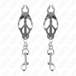 KINK - JAPANISCHE KLEEBLATT-NIPPELKLAMMERN MIT HAKEN SILBER