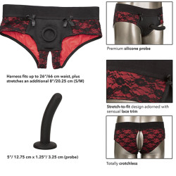 CALEXOTICS - SCANDAL CROTCHLESS PANTIES SET MIT DILDO GRÖSSE S/M