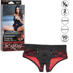 CALEXOTICS - SCANDAL CROTCHLESS PANTIES SET MIT DILDO GRÖSSE S/M