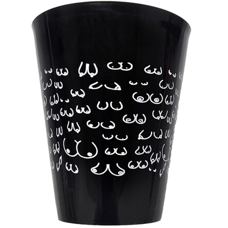 DIABLO PICANTE - SCHWARZE BECHER 500 ML MIT WEISSEN BRÜSTEN