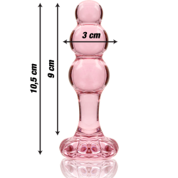 NEBULA SERIES BY IBIZA - MODELL 1 ANALPLUG BOROSILIKATGLAS ROSA 10.5 CM -O- 3 CM