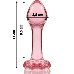 NEBULA SERIES BY IBIZA - MODELL 2 ANALPLUG BOROSILIKATGLAS ROSA 11 CM -O- 3.5 CM
