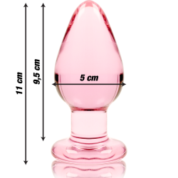 NEBULA SERIES BY IBIZA - MODELL 3 ANALPLUG BOROSILIKATGLAS ROSA 11 CM -O- 5 CM