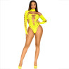 LEG AVENUE - NAHTLOSER BODYSUIT MIT TANGA GELB
